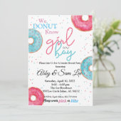 ピンクまたはブルードーナツ性別リビール招待状 招待状 (スタンド正面)