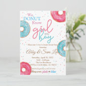 ピンクまたはブルードーナツ性別リビール招待状 招待状 (スタンド正面)