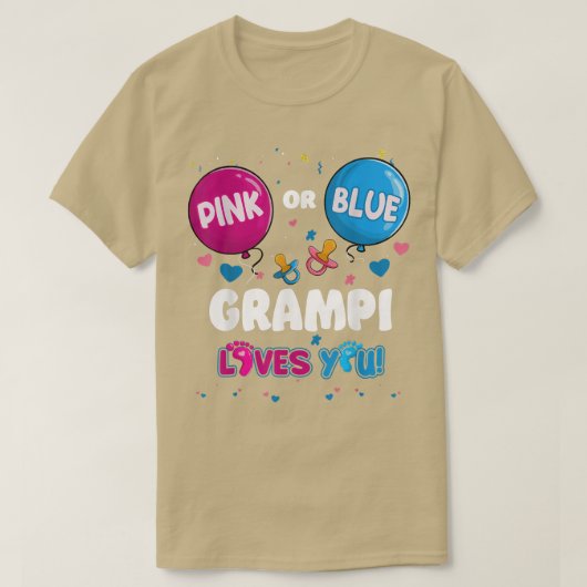 ピンクまたはブルーバルーングランピ愛You Gender Revea Tシャツ (デザイン正面)