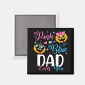 ピンクまたはブルーパパラブユーカボチャベビースクエア マグネット (正面/裏面)