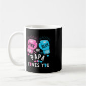 ピンクまたはブルーパパ愛あなたボクシング性発現P コーヒーマグカップ (左)