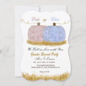 ピンクまたはブルーパンプキンジェンダーリビール招待状 招待状 (正面)