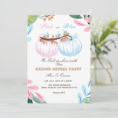 ピンクまたはブルーパンプキンジェンダーリビール招待状 招待状 (スタンド正面)