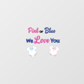 ピンクまたはブルー愛する性別を表示 ウィンドウサイン (シート)