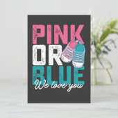 ピンクまたはブルー私たちは愛あなたを性別で明かす 招待状 (スタンド正面)