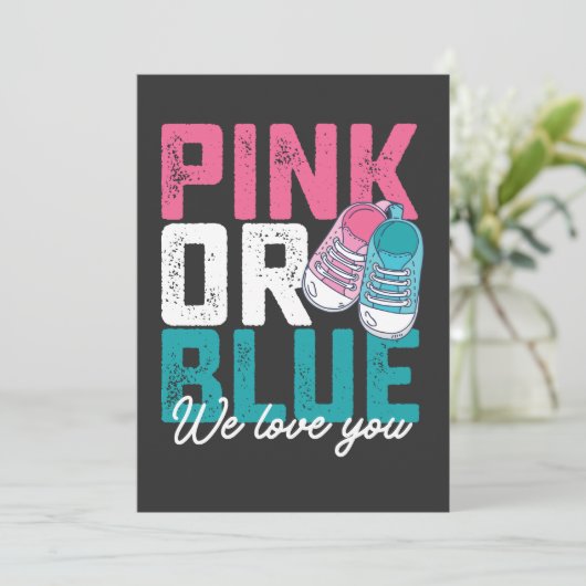 ピンクまたはブルー私たちは愛あなたを性別で明かす 招待状 (スタンド正面)