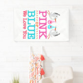 ピンクまたはブルー私たちは愛あなた性リビールコウノトリ 横断幕 (インサイチュ)