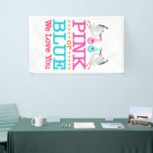 ピンクまたはブルー私たちは愛あなた性リビールコウノトリ 横断幕 (トレードショー)