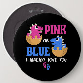 ピンクまたはブルー私は既にあなたが性別を明かすファンを愛する 缶バッジ (正面&裏面)