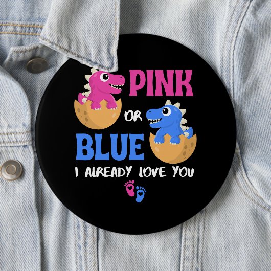 ピンクまたはブルー私は既にあなたが性別を明かすファンを愛する 缶バッジ (インサイチュ)