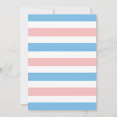 ピンクまたはブルー 性別発表 コンフェッティ ベビーシャワー 招待状 (裏面)