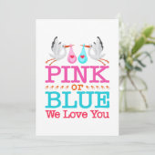 ピンクまたはブルー 愛してるよ 赤ちゃんの性別発表 コウテイヘン シーズンカード (スタンド正面)