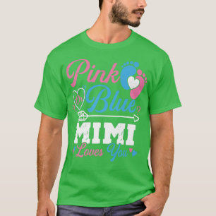 ピンクまたはブルーMimi愛あなた性別リビールベビーパー Tシャツ