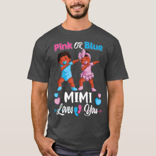 ピンクまたはブルーMimi愛するブラックベビー性別Reve Tシャツ