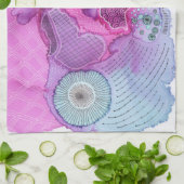 ピンクまたはラベンダーの台所タオル キッチンタオル (折り畳み)