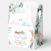 ピンクまたは青かぼちゃジェンダー表示パーティの招待状 フェイバーボックス (オープン)