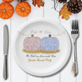 ピンクまたは青かぼちゃジェンダー表示パーティの招待状 ペーパープレート