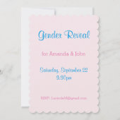 ピンクまたは青のジェンダーリビール 招待状 (裏面)