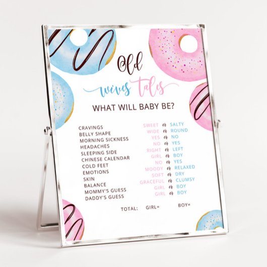 ピンクまたは青のドーナツ旧妻の物語のサイン ポスター