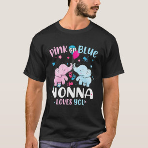 ピンクまたは青のノンナが、あなたを性別で明らかにするエレファンを愛 Tシャツ