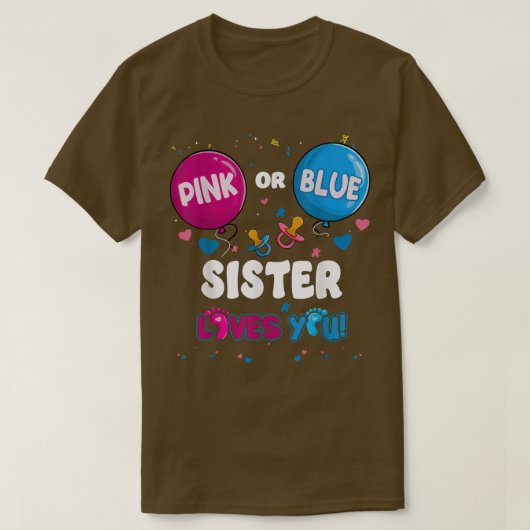 ピンクまたは青のバルーンの妹が性愛リバー Tシャツ (デザイン正面)