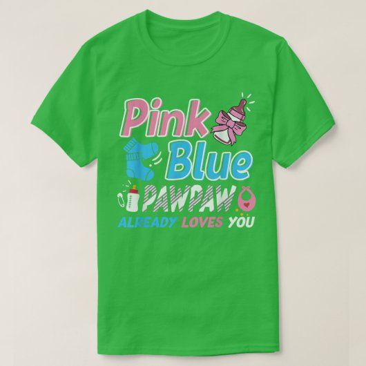 ピンクまたは青のポーポー愛あなたベビー性発現 Tシャツ (デザイン正面)
