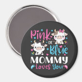 ピンクまたは青のママ愛あなたにギフト牛のベビーCir マグネット (正面/裏面)