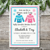 ピンクまたは青の醜いセーターのクリスマスジェンダーが明らかになる 招待状