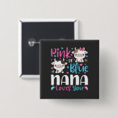 ピンクまたは青ナナ愛あなたギフトカウーベビースクエア 缶バッジ (正面&裏面)