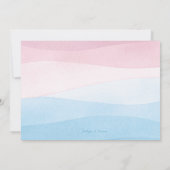 ピンクまたは青モダン色のバポップ・アートのルーンジェンダー 招待状 (裏面)