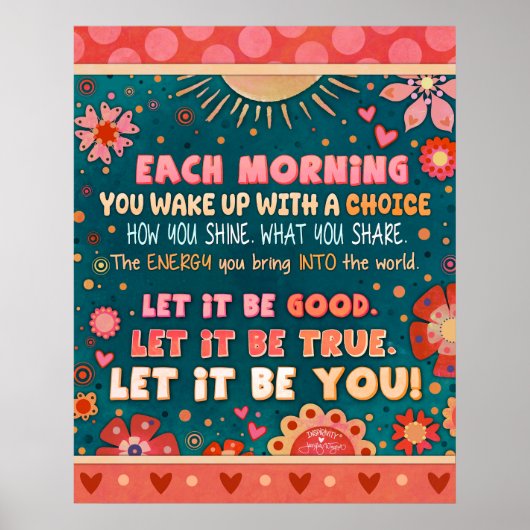 ピンクやる気を起こさせるグインスパイアリーンの引用文 ポスター (正面)