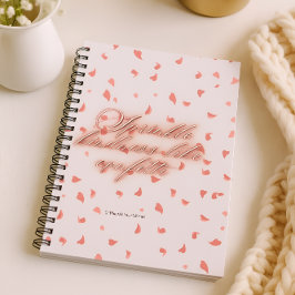 ピンクやる気を起こさせる花びらスパイラル ノートブック