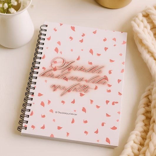 ピンクやる気を起こさせる花びらスパイラル ノートブック