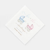 ピンクやブルーのベビーカーの性別を明らかにする スタンダードランチョンナプキン (角)