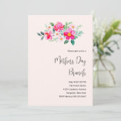 ピンクよくはしゃぐかわいらしの花マザーズデイブランチ 招待状 (スタンド正面)