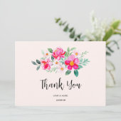 ピンクよくはしゃぐかわいらしの花束 サンキューカード (スタンド正面)