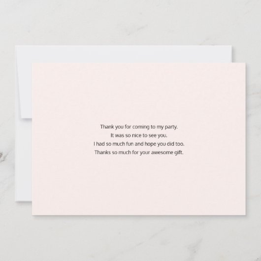 ピンクよくはしゃぐかわいらしの花束 サンキューカード (裏面)