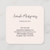 ピンクよくはしゃぐかわいらしの花束 スクエア名刺 (裏面)