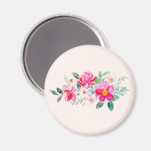 ピンクよくはしゃぐかわいらしの花束 マグネット (正面/裏面)