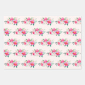 ピンクよくはしゃぐかわいらしの花束 ラッピングペーパーシート (正面3)