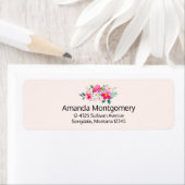 ピンクよくはしゃぐかわいらしの花束 ラベル (インサイチュ)