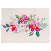 ピンクよくはしゃぐかわいらしの花束 ラージペーパーバッグ (裏面)