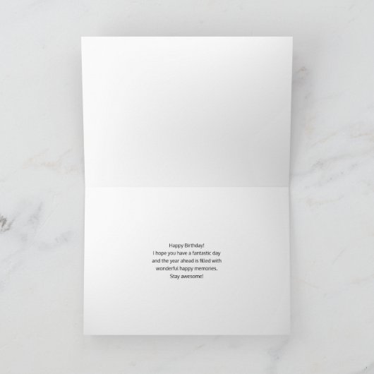 ピンクよくはしゃぐかわいらしフラワーブーケ誕生日 カード (内部)