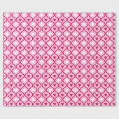 ピンクよくはしゃぐのリボンハート行 ラッピングペーパー (フラット)