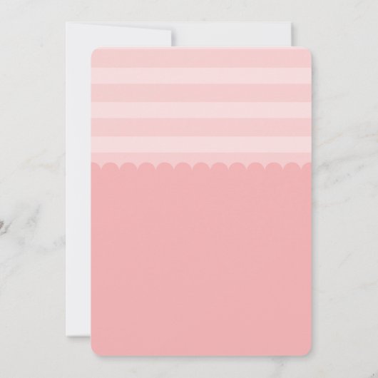 ピンクよくはしゃぐの赤ちゃんシャワー 招待状 (裏面)