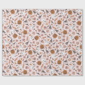 ピンクよくはしゃぐハロウィーン幽霊カボチャのパターン ラッピングペーパー (フラット)