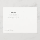 ピンクよくはしゃぐハート日付の保存 案内ポストカード (裏面)