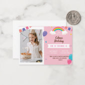 ピンクをテーマにした誕生日パーティーの招待状 ノートカード (正面/裏面インサイチュ)