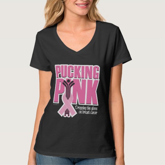 ピンクをパック(ホッケー) Tシャツ (正面)
