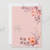 ピンクを基調とした花 招待状 (裏面)